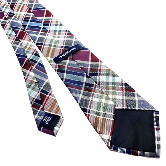 Croft & Barrow Multi Colored‎ Silk Tie Woven Tartan - Picture 3 of 6
